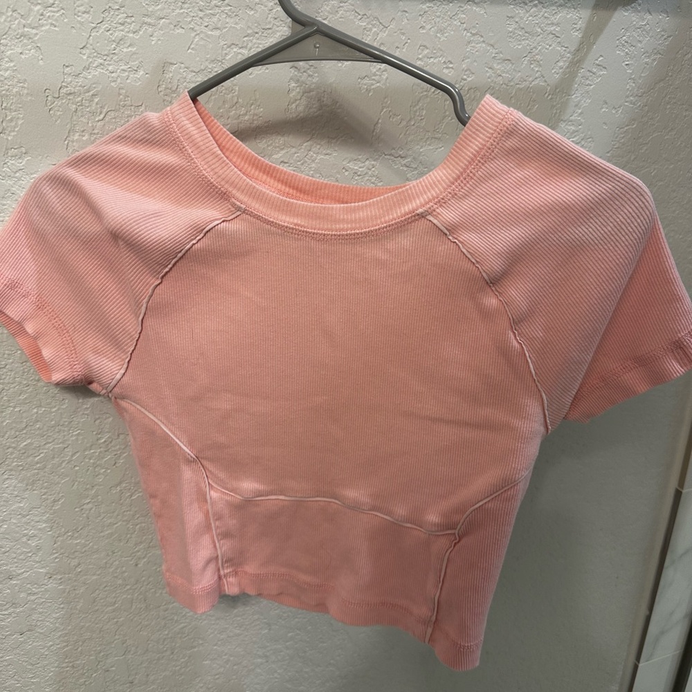 Pink Ribbed Women's Top